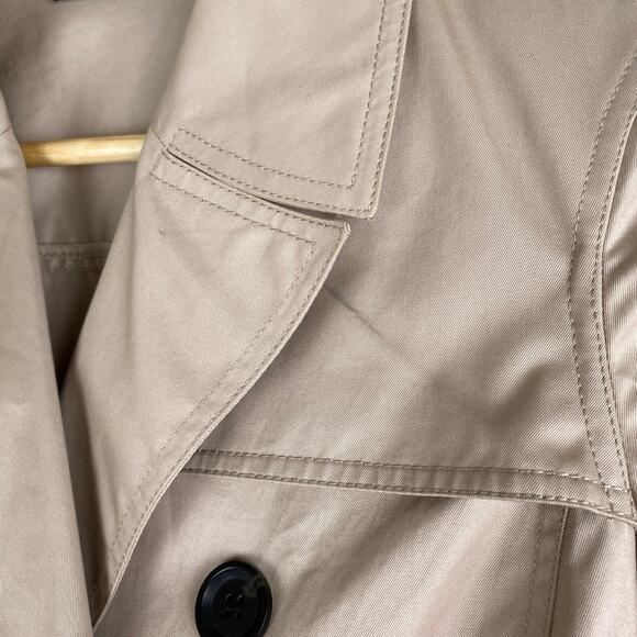 Theory Cliffa Jacket Size Small Khaki Double Breasted Trench Belted Cotton - Picture 8 of 14